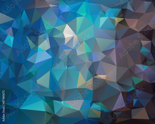 Fototapeta Abstract dark blue polygonal background