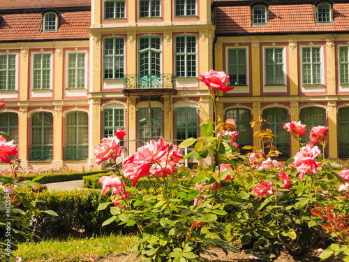  abbots palace and flowers in gdansk oliva park