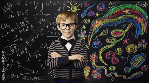 Kid Creativity Education Concept, Child Learning Art Mathematics formula Formula