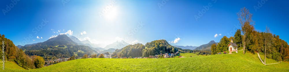 Alpenpanorama Berchtesgadener Land mit Blick Richtung Österreich Salzburger Land 
