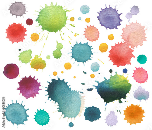 abstract color watercolor blot isolated