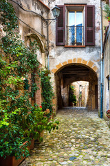Colored corners in the picturesque Italian village