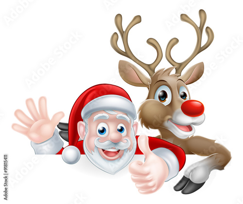 Santa and Reindeer Characters