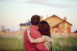 loving couple looking at their home loving couple looking at their home