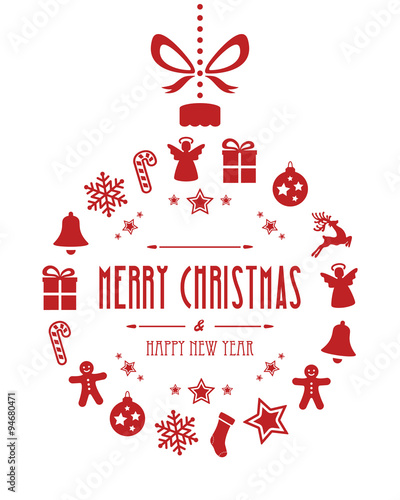 christmas ball ornaments red isolated background