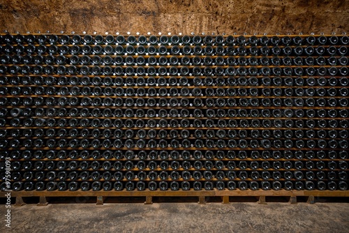 Long underground brick tunnel in the wine cellar Long underground brick tunnel in the wine cellar