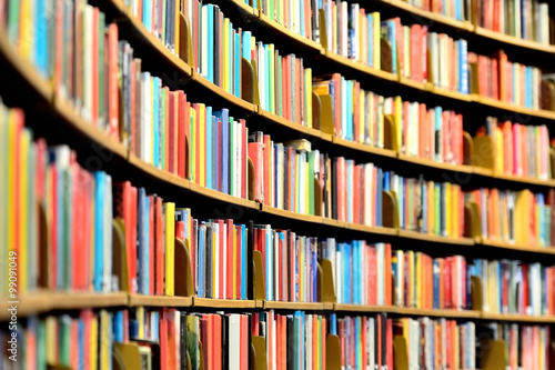Round bookshelf in public library