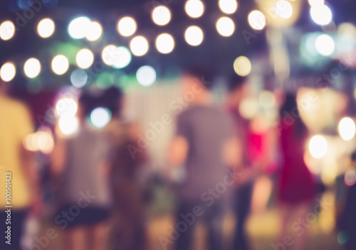 Festival Event Party with People walking Blurred Background