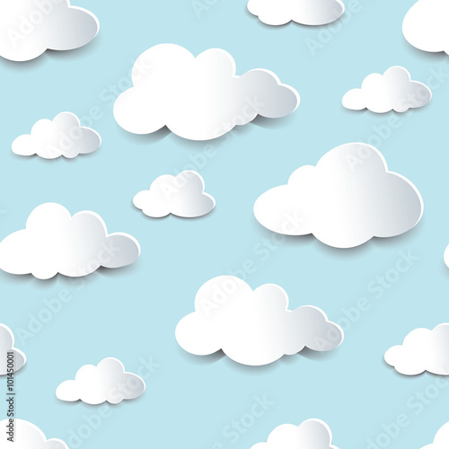 Naklejka na szybę Seamless cutout clouds