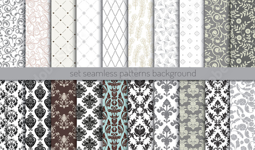  Vector damask seamless pattern background.pattern swatches included for illustrator user, pattern swatches included in file, for your convenient use.