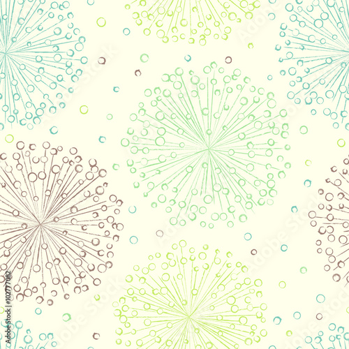 Obraz w ramie Colorful seamless decorative pattern with abstract flowers