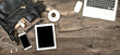Feminine objects and electronic devices. Fashion mockup Feminine objects and electronic devices. Fashion mockup