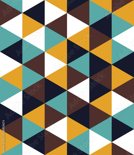 Vector modern seamless colorful geometry triangle pattern, color abstract geometric background, pillow multicolored print, retro texture, hipster fashion design