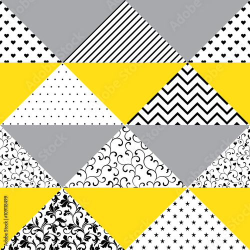 Seamless pattern of triangles with different textures