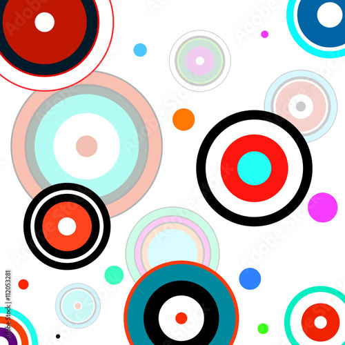  Abstract colorful background with circles, geometric shapes