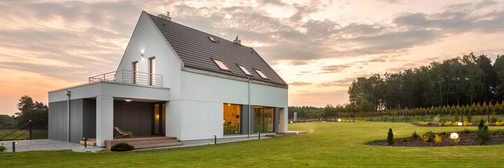 House in the middle of green