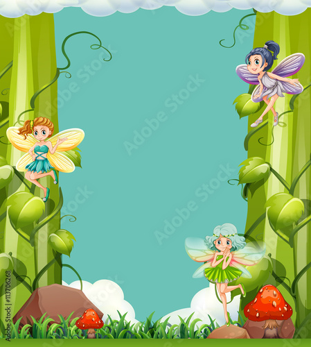 Scene with fairies in the garden