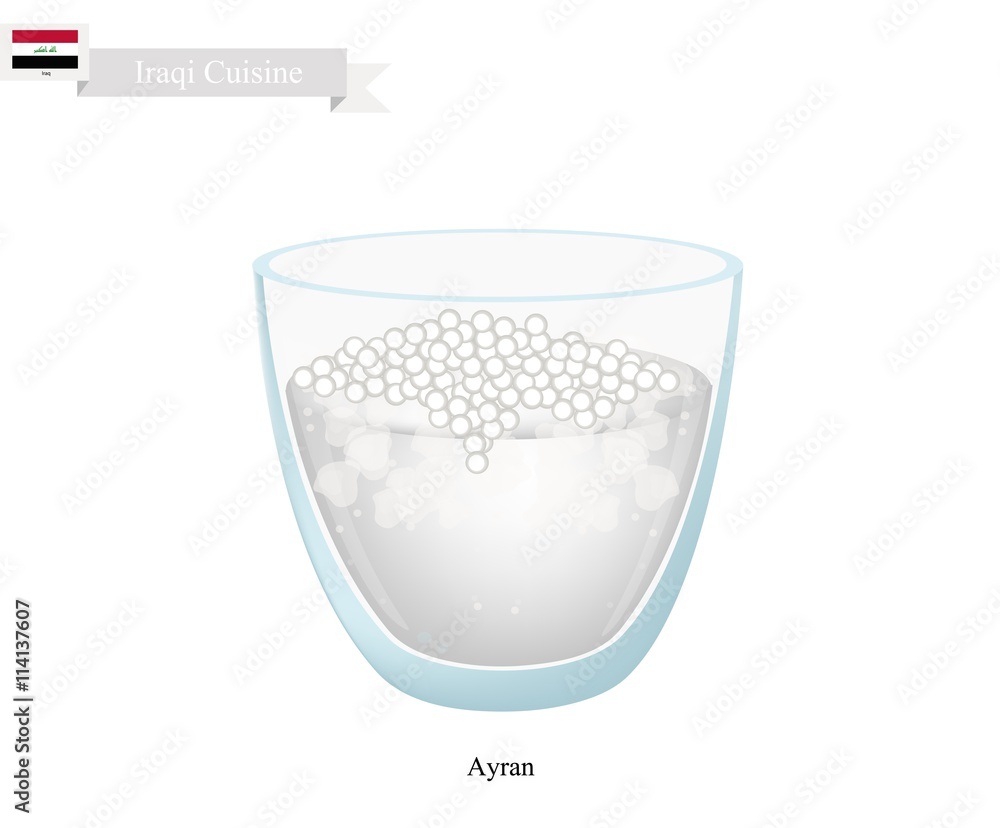 Ayran or Iraqi Fermented Milk with Sour Flavor