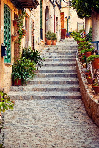 Fototapeta Street in Valldemossa village in Mallorca