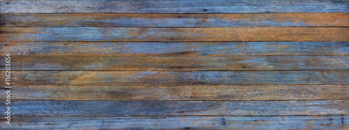 Fototapeta panoramic grunge background of old wood boards tinted photo