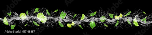  Lime, mint and water splash