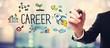 Businessman drawing Career concept Businessman drawing Career concept