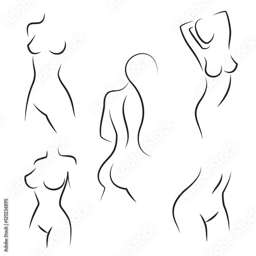 Nude woman silhouettes vector © Neyro