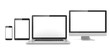 Responsive web design, laptop, smartphone, tablet, computer, display. 3d rendering. Responsive web design, laptop, smartphone, tablet, computer, display. 3d rendering.