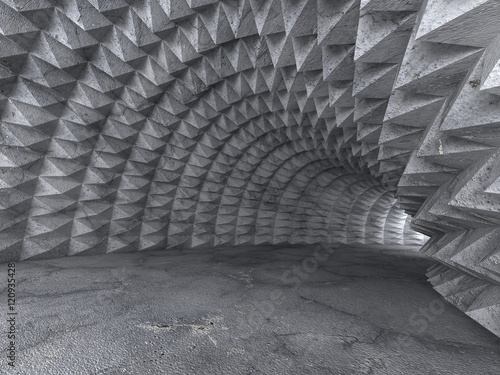 Fototapeta Abstract Concrete Architecture Tunnel With Light Background