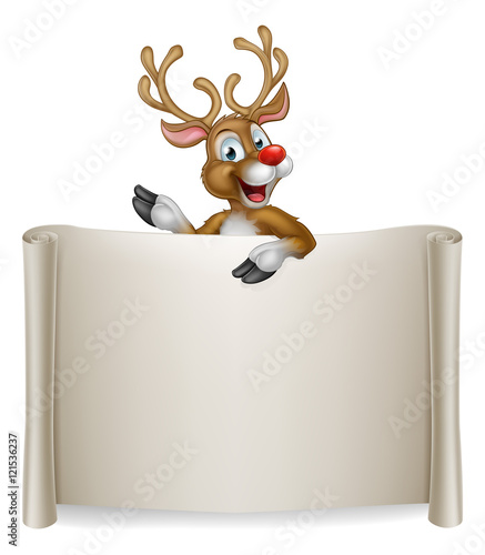 Christmas Reindeer Scroll Background