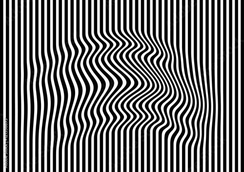 Zdjęcie XXL Op sztuki abstrakcjonistyczna geometryczna deseniowa czarny i biały wektorowa ilustracja