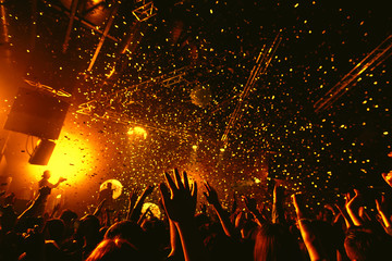 night club party festival dj with crowd of people