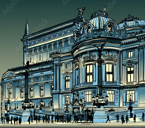 Fototapeta Paris, opera Garnier at night
