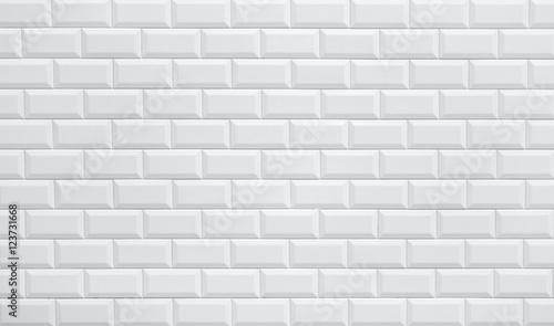 Fototapeta white ceramic brick tile wall