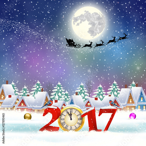 Christmas winter city street