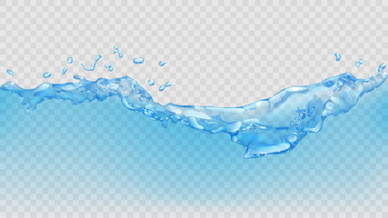 Transparent water wave. Transparency only in vector file