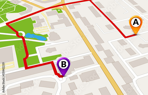 Plakat Perspektywa city map Koncepcja usługi GPS. 3D szablon projektu trasy mapę miasta