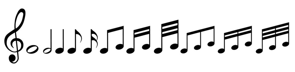 Musiknoten mit Notenschlüssel