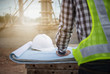 engineer working on building site engineer working on building site