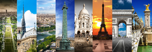 Fototapeta Parigi collage orizzontale