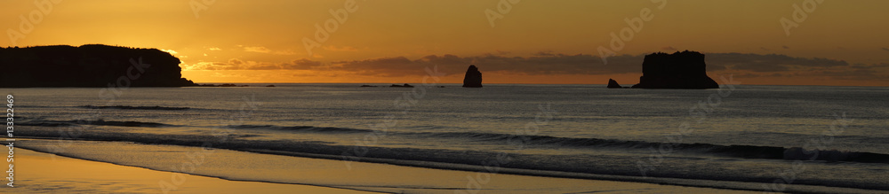 after sunset at the beach - panorama
