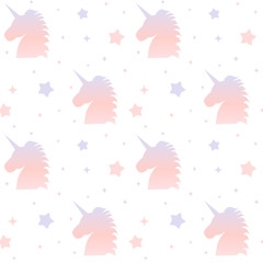 cute gradient unicorn silhouette seamless pattern background illustration

