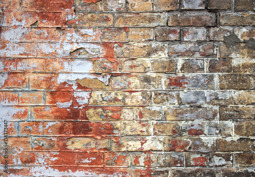 Old cracked brick wall texture