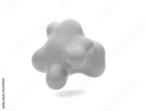 Fotoobraz na płótnie szary miękki geometryczny kształt. 3d abstrakcjonistyczny renderingu tło
