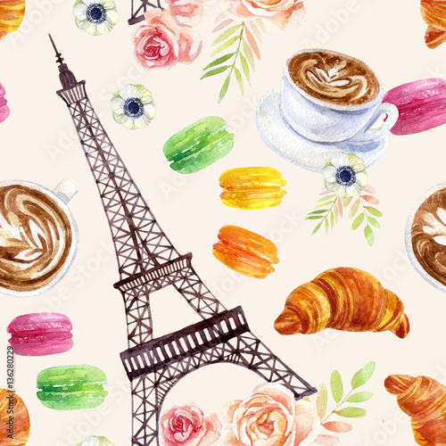 French watercolor seamless pattern © Tanya Syrytsyna