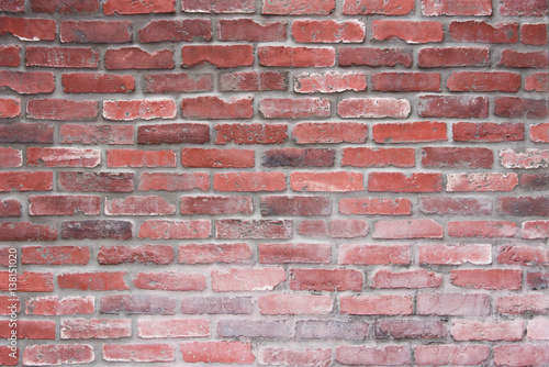 Weathered Red Brick Wall