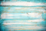 vintage beach wood background - old blue color wooden plank