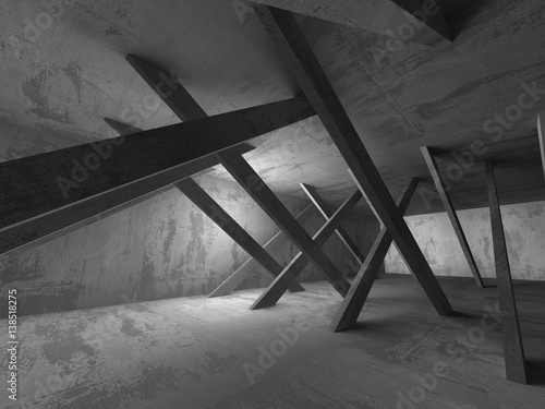 Naklejka dekoracyjna Abstract concrete architecture dark background