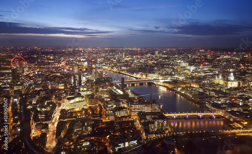 night view of Thames River in London
