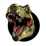 dinosaur head sketch vector color drawing